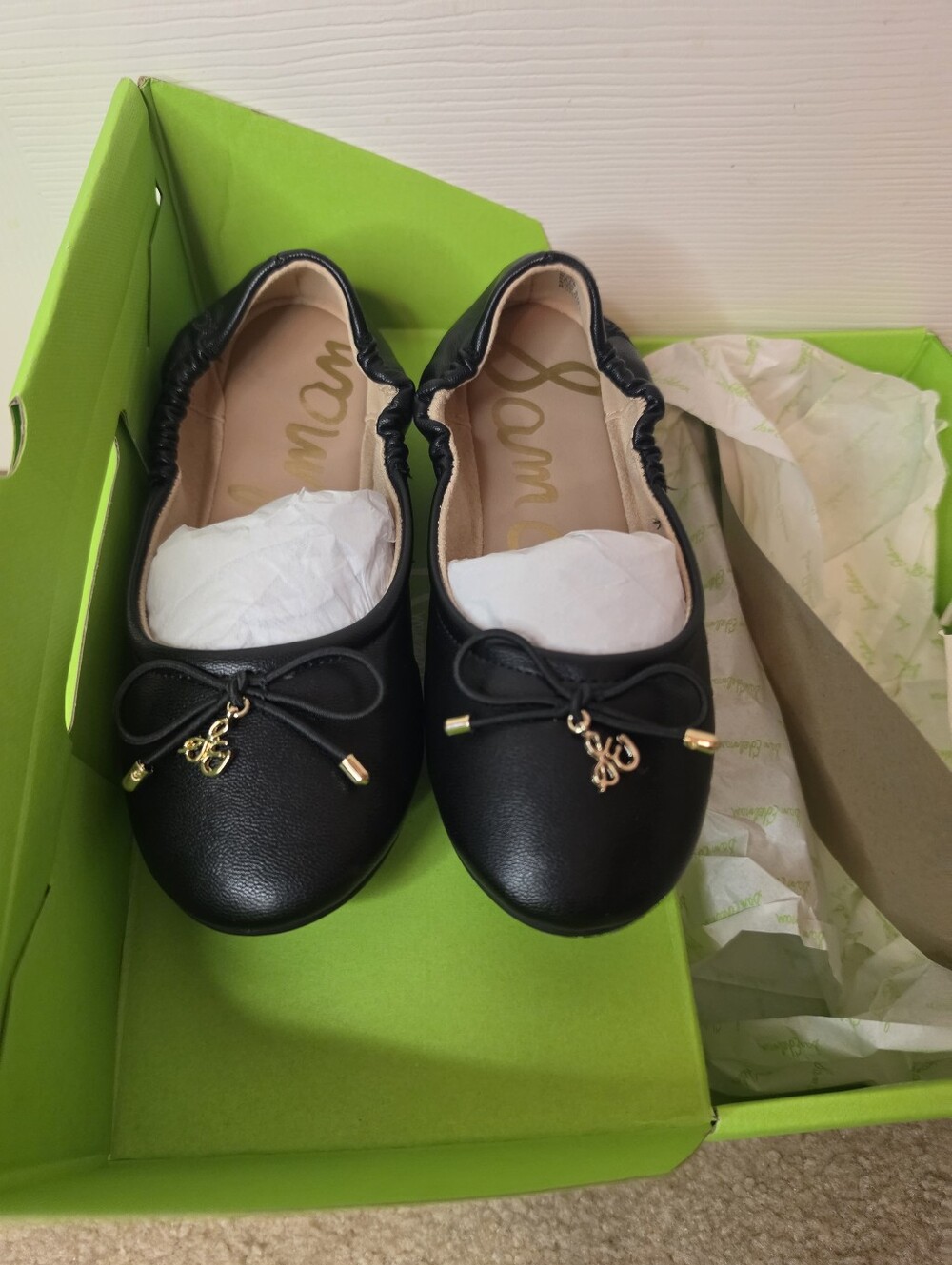 Sam Edelman Kids "Felicia" Leather Ballet Flats Size 13